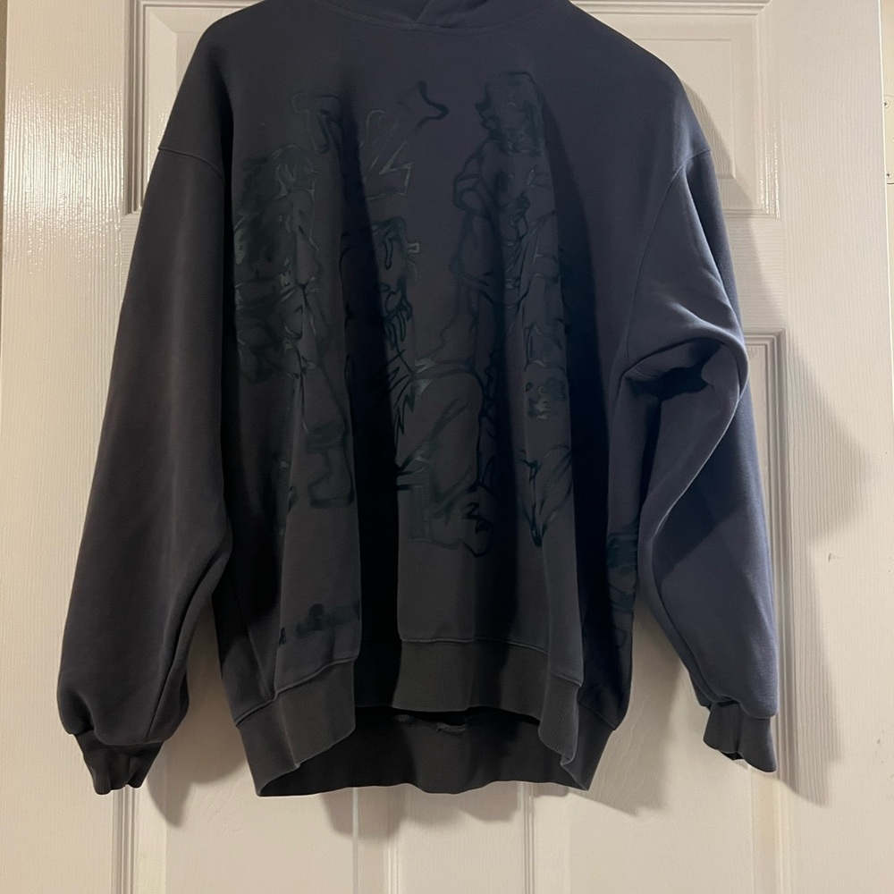 Aelfric Eden Cartoon Line Charcoal Hoodie